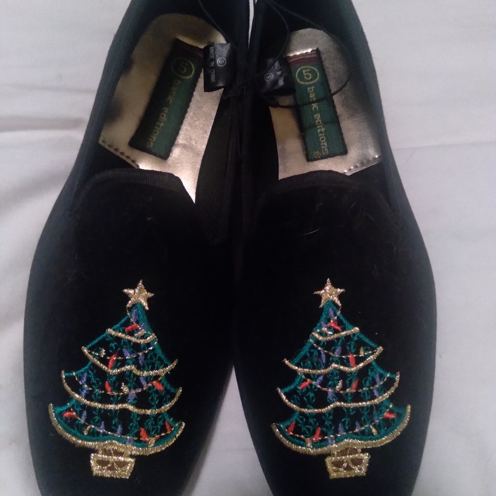 Christmas Black Step-in Shoes